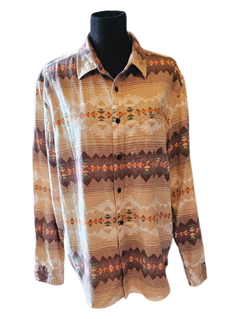 American Eagle Southwestern Flannel Shirt XL Tribal Aztec Button Up